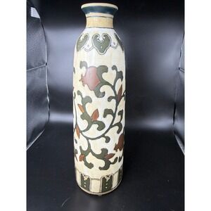 Chinese Cizhou Kiln 12" Vase‎ Porcelain Bisque Matte Sgraffito Peony Vase